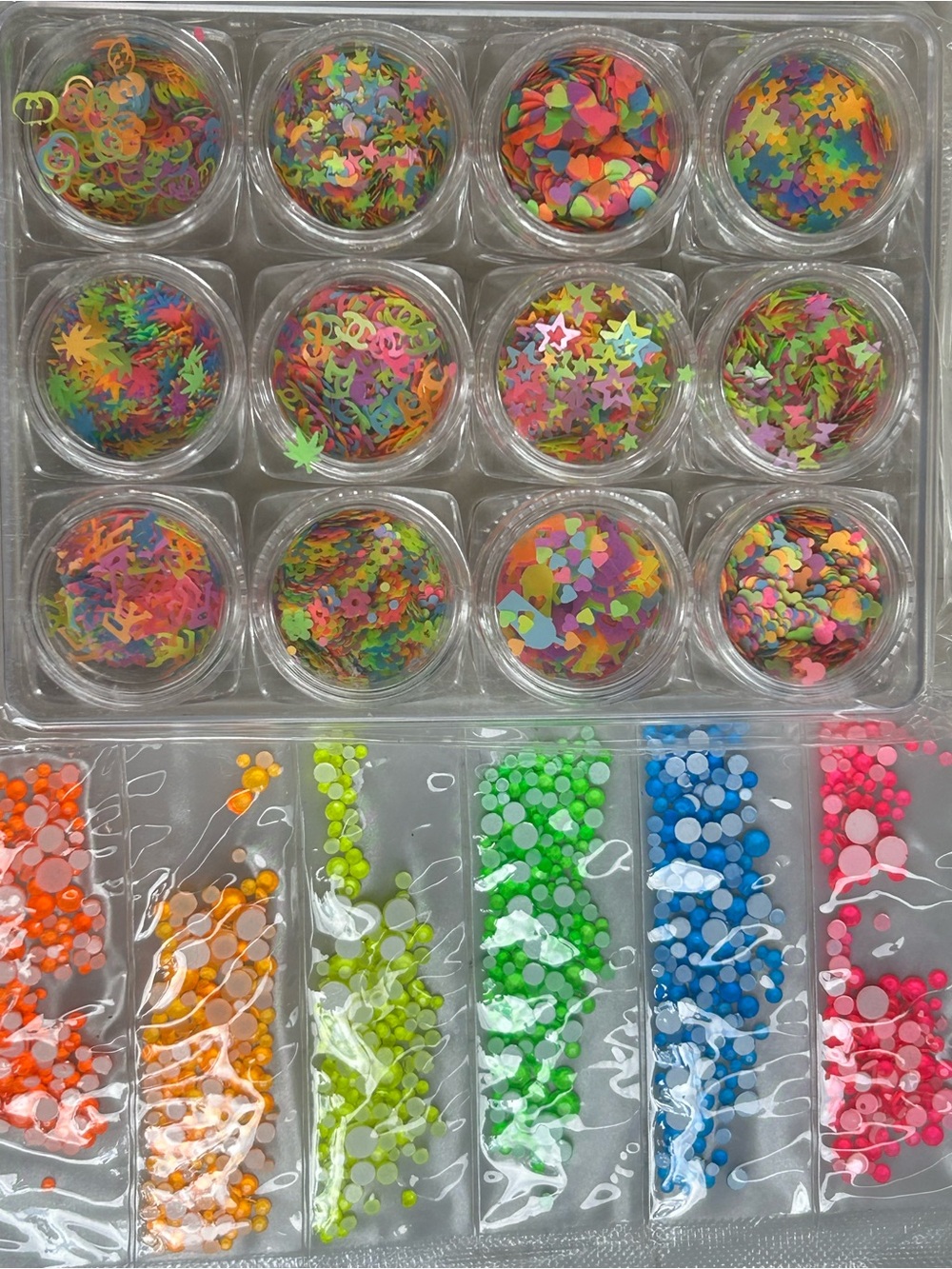 Mix neon set nail art